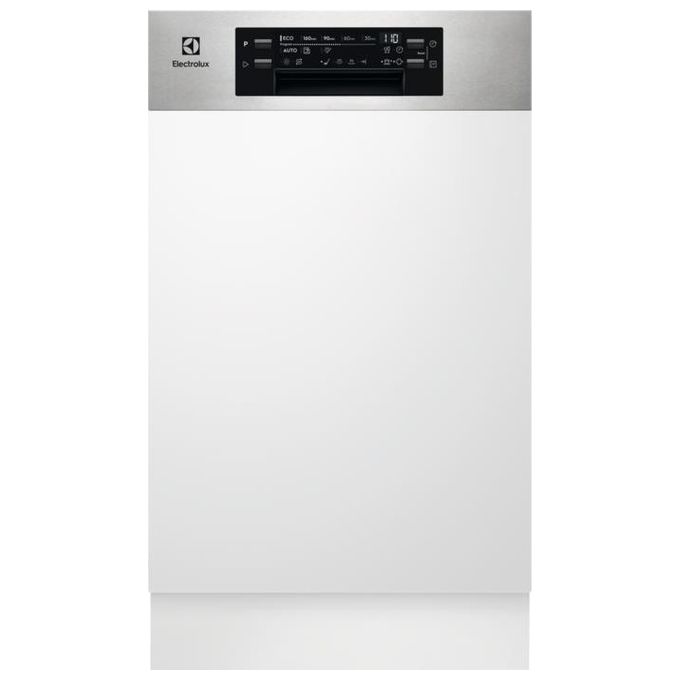 Electrolux EES42210IX Serie 600 Lavastoviglie Slim da incasso a Scomparsa parziale 9 Coperti Classe Energetica E 8 programmi AirDry Mulinello satellitare Sistema Pure Crystal 45cm