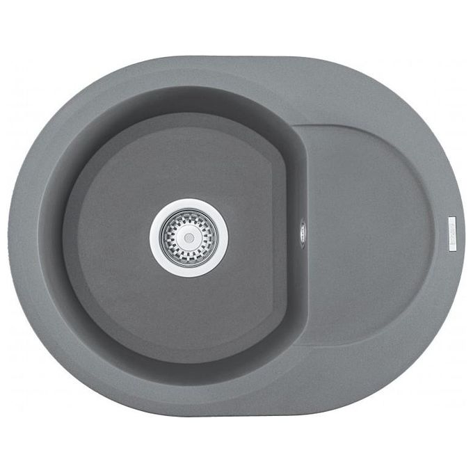 Elleci LMYR6073 Easy Round 600 Lavello Metaltek Grigio Titanio da incasso Gocciolatoio Reversibile 1 Vasca 60X47cm