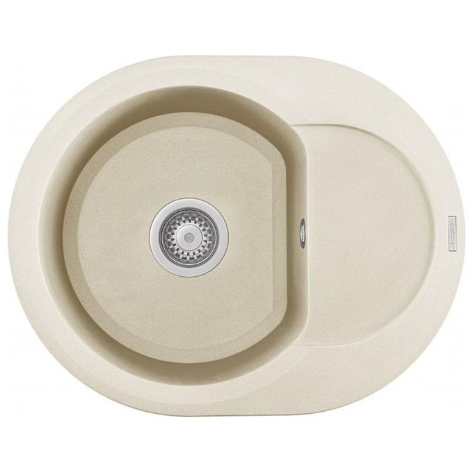Elleci LGYR6062 Easy Round 600 Lavello Granitek gocciolatoio reversibile 1 Vasca 60 cm Bianco antico