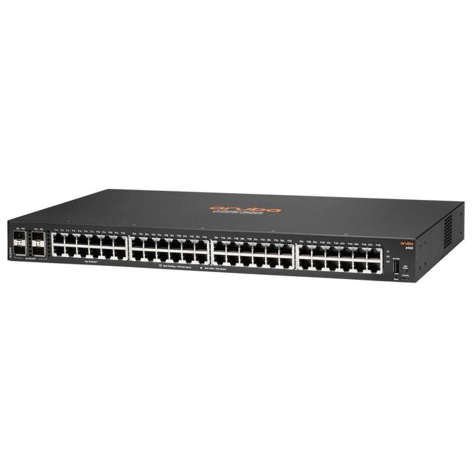 HP Enterprise Aruba 6100 48G 4SFP+ Switch L3 Gestito 48 x 10-100-1000 + 4 x 1 Gigabit - 10 Gigabit SFP+ Flusso d'Aria da Laterale a Laterale