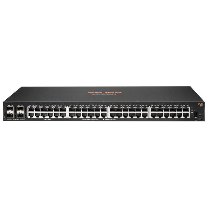 HP Enterprise Aruba 6100 48G 4SFP+ Switch L3 Gestito 48 x 10-100-1000 + 4 x 1 Gigabit - 10 Gigabit SFP+ Flusso d'Aria da Laterale a Laterale