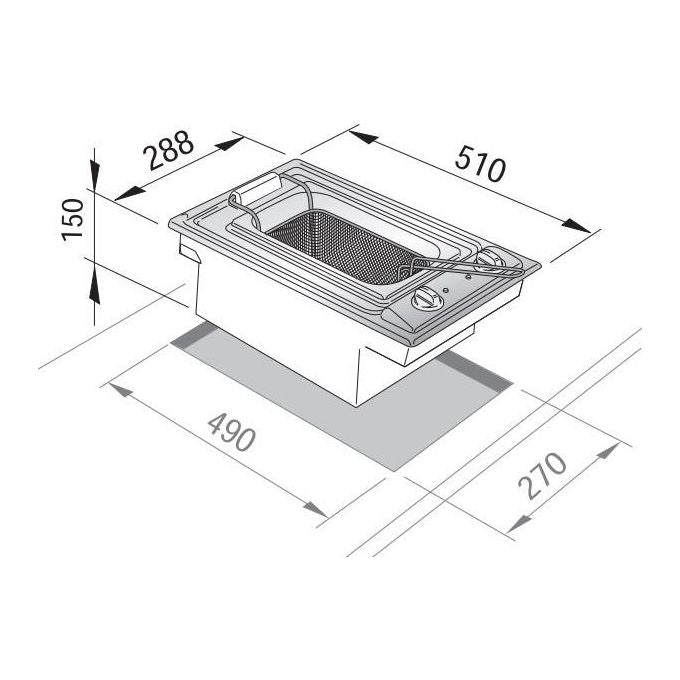 De Longhi FRI 13-2 Linea Domino Friggitrice Elettrica da Incasso 30 cm Acciaio Inox