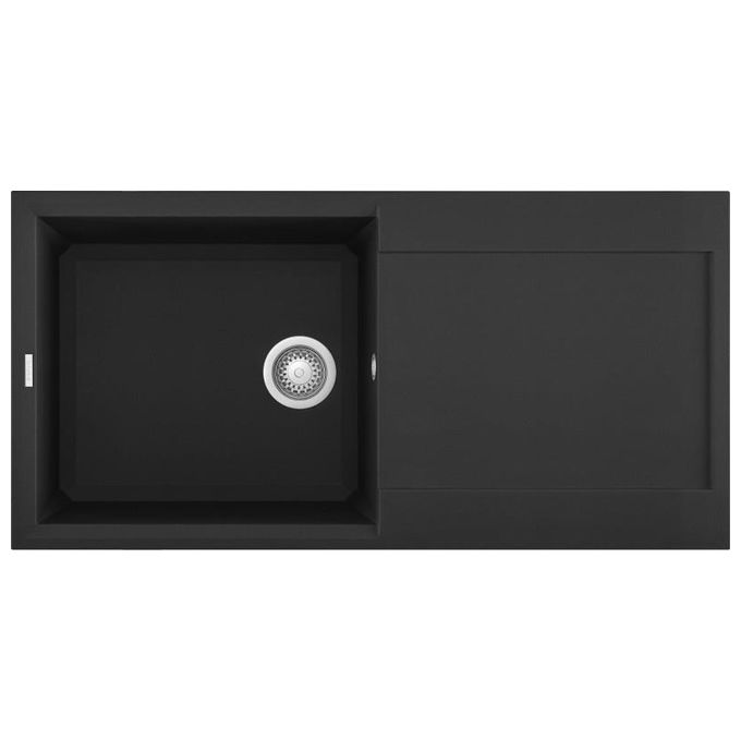 Elleci LGY48040 Easy 480 Lavello Granitek gocciolatoio reversibile 1 Vasca 100 cm Nero