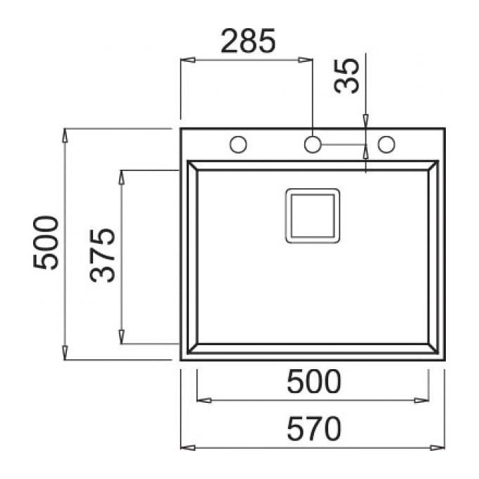 Elleci LMK10573 Karisma 105 Lavello Metaltek 1 Vasca 57 cm Titanio
