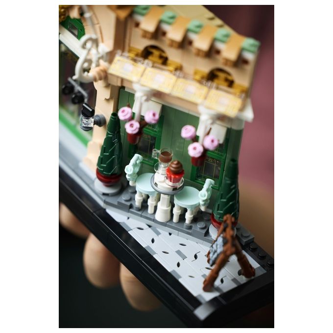 LEGO 10362 Icons Kit Modellismo Fai da Te per Adulti con Libreria Decorativa e Café Francese 1101 Pezzi colore Nero
