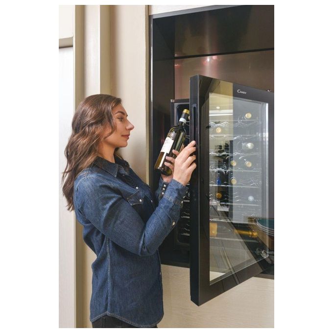 Candy Cantinetta Vino 41 Bottiglie Classe Energetica G 6 Ripiani 85 cm Nero per Conservazione Ottimale del Vino
