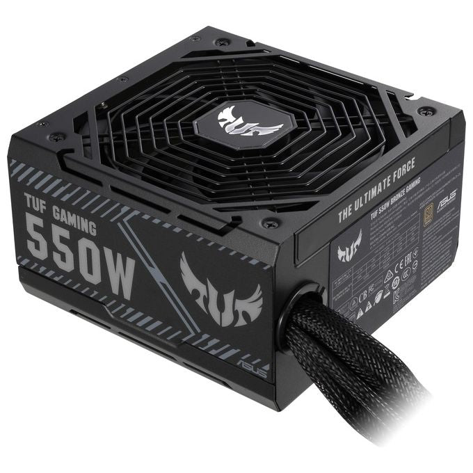 ASUS TUF Gaming 550W Alimentatore Bronze con certificazione Military Grade, PCB rinforzato, ventola Axial Tech, Tecnologia 0dB, cavi sleevati, 6 anni di garanzia