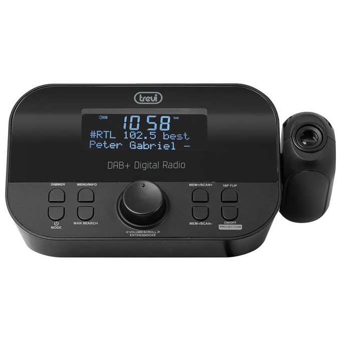 Trevi RC 85D8 DAB Radiosveglia Elettronica con Proiezione Orario e Ricevitore Digitale DAB-DAB+