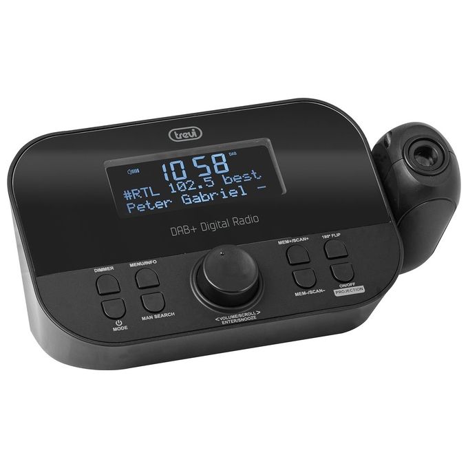 Trevi RC 85D8 DAB Radiosveglia Elettronica con Proiezione Orario e Ricevitore Digitale DAB-DAB+
