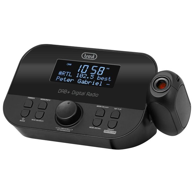 Trevi RC 85D8 DAB Radiosveglia Elettronica con Proiezione Orario e Ricevitore Digitale DAB-DAB+