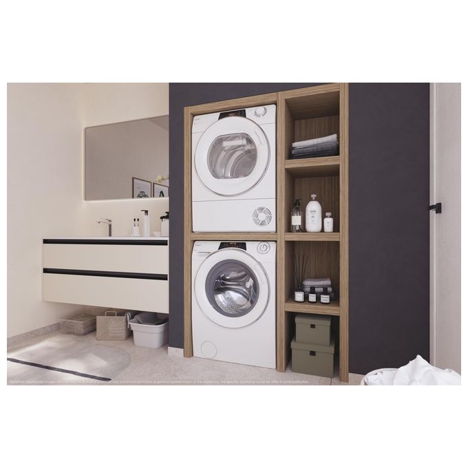 Candy RapidÓ ROE H8A3TSEX-S Asciugatrice a pompa di calore 8Kg Classe A+++ motore Inverter Easy case Kilo detector programma lana controllo remoto bianco  596x611x850