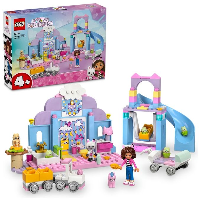 LEGO 10796 LEGO Gabby's Dollhouse Asilo Gatto-Orecchio di Gabby Set da Costruzione con Personaggi Animali e Accessori 165 Pezzi colore Multicolore