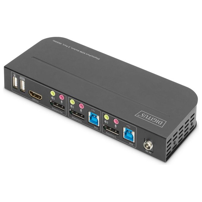 Digitus DS12850 Switch Kvm 2 Porte 4k60hz 2xDp In 1xDp-Hdmi Out