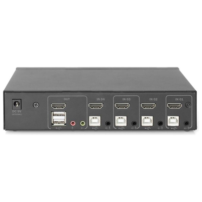 Digitus DS12880 Switch Kvm 4 Porte 4K 1 Schermo Hdmi Usb