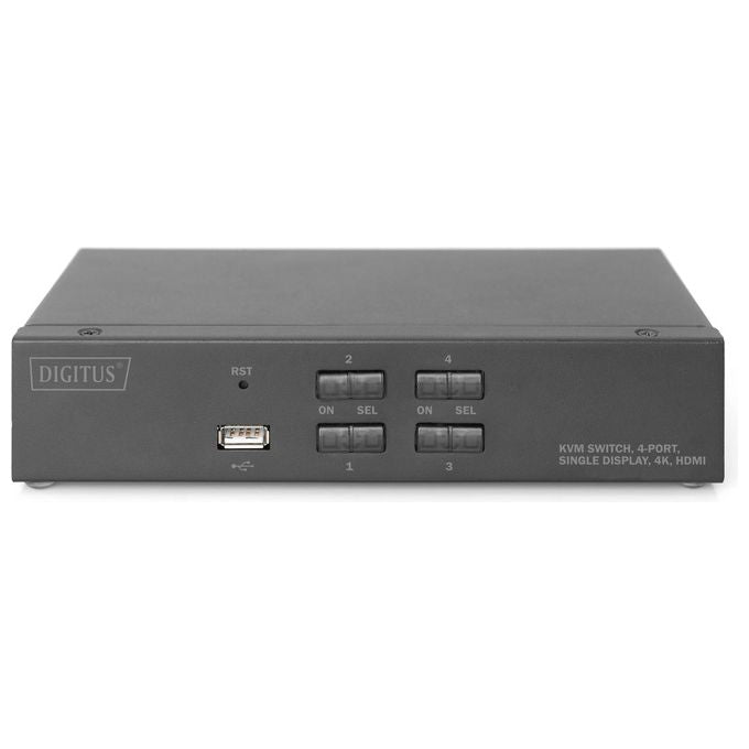 Digitus DS12880 Switch Kvm 4 Porte 4K 1 Schermo Hdmi Usb