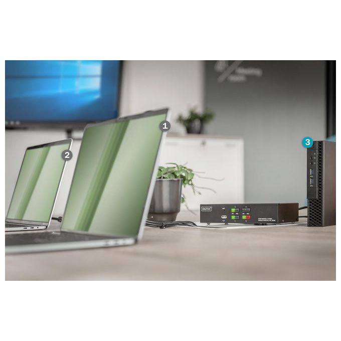Digitus DS12880 Switch Kvm 4 Porte 4K 1 Schermo Hdmi Usb