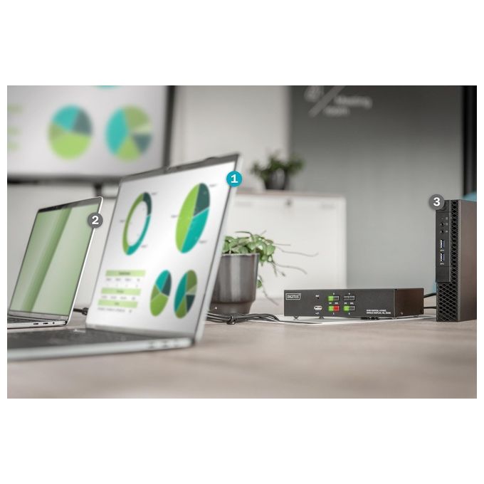 Digitus DS12880 Switch Kvm 4 Porte 4K 1 Schermo Hdmi Usb