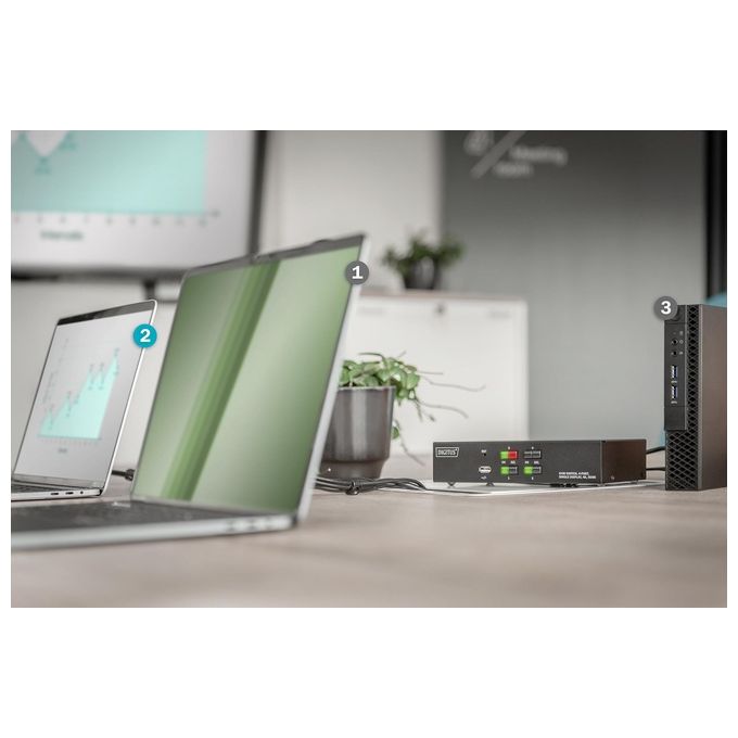 Digitus DS12880 Switch Kvm 4 Porte 4K 1 Schermo Hdmi Usb