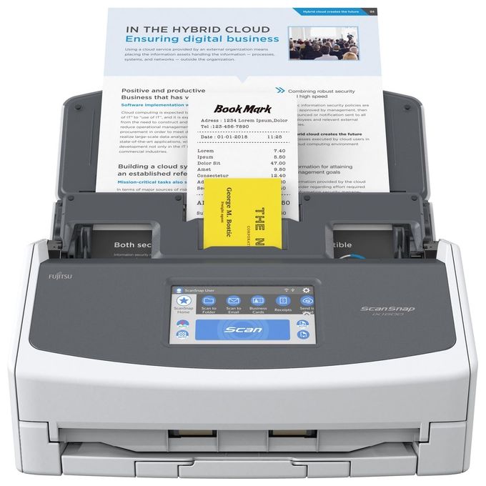 Fujitsu IX1600 ADF + Scanner ad Alimentazione Manuale 600x600 Dpi A4 Nero-Bianco