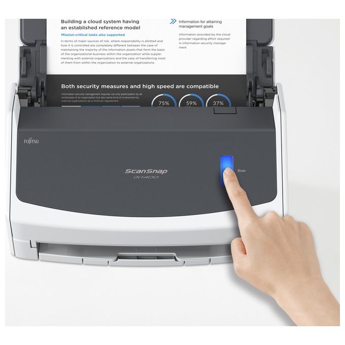 Fujitsu IX1400 Scanner Adf 600x600 Dpi A4 Nero-Bianco