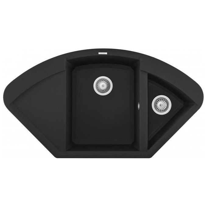 Elleci LGYCOR40 Easy Corner Lavello gocciolatoio sinistro 2 Vasche 105 cm Nero