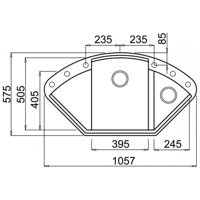 Elleci LGYCOR51 Easy Corner Lavello Granitek ad angolo gocciolatoio sinistro 1 Vasca e mezza 106 cm Avena