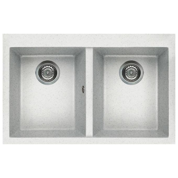 Elleci LGQ35052 Quadra 350 Lavello Granitek 2 Vasche  79 cm Bianco