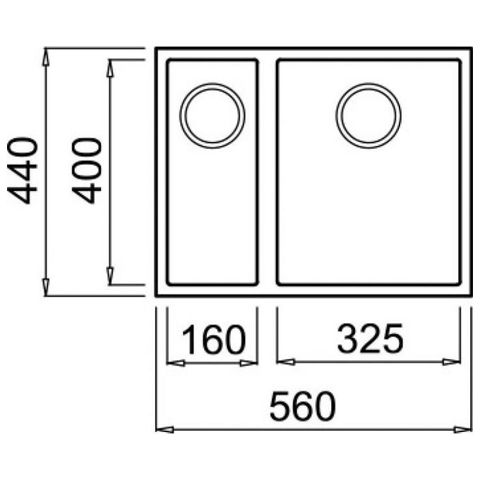 Elleci LKQ15096BSO Quadra 150 Lavello Keratek 2 Vasche 59 cm Bianco