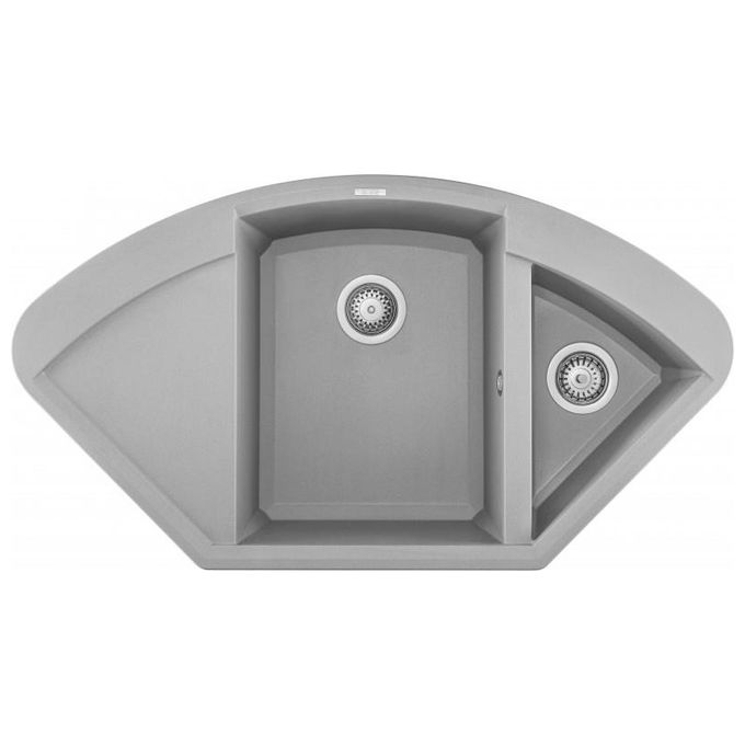 Elleci LMYCOR79 Easy Corner Lavello Metaltek Grigio Alluminio da Incasso Gocciolatoio a Sinistra 1 Vasca e 1-2 105.7x57.5cm