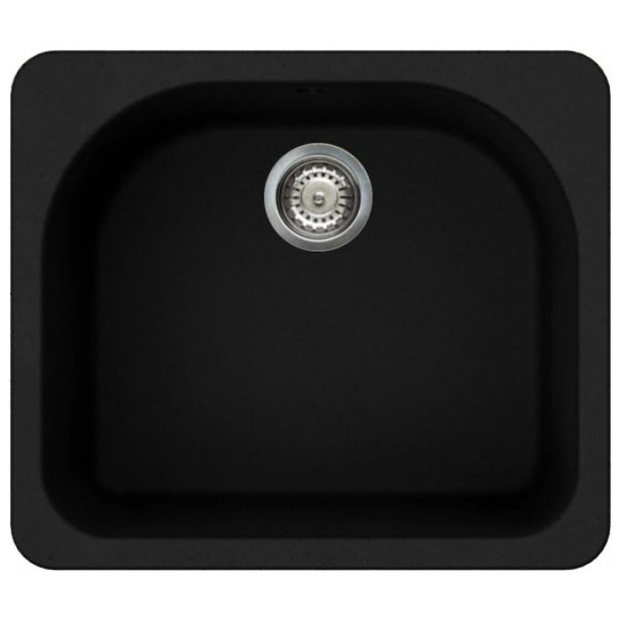 ELLECI LGF18040BTP Fox 180 Lavello Granitek 1 Vasca + sifone salvaspazio 60 cm Nero