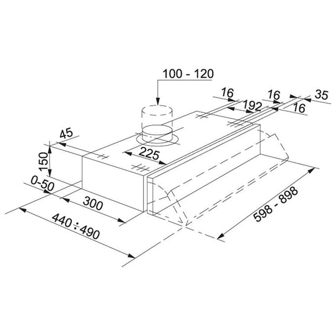 Franke 315.0547.776 FSI 9322 Cappa ad incasso con aletta estraibile Filtrante Classe Energetica D sottopensile 3 velocita' Portata 370 m3-h 90 cm Inox Satinato