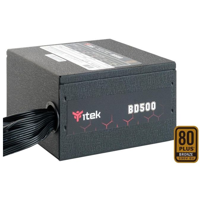 ITek BD500 Alimentatore 500W 80Plus EU Bronze PFC Attivo Ventola HDB 12cm DC to DC