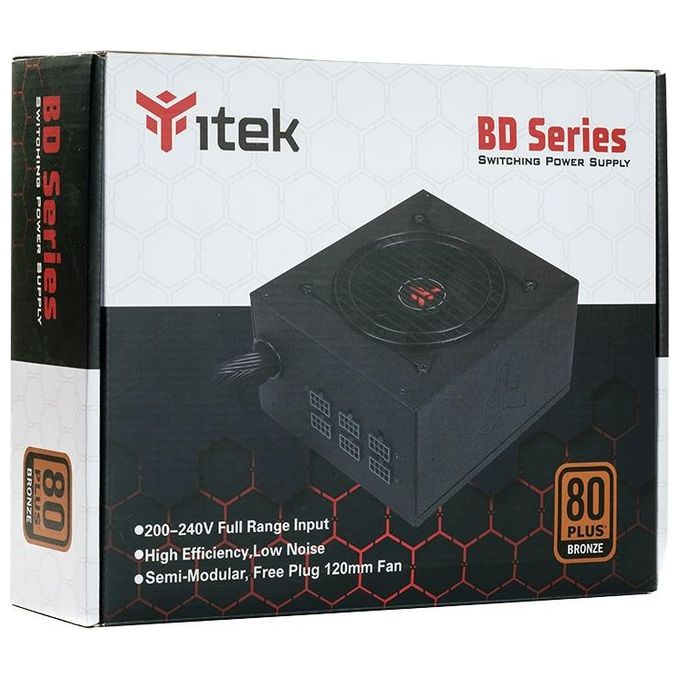 ITek BD600 Alimentatore 600W 80Plus EU Bronze PFC Attivo Ventola HDB 12cm DC to DC Semi Modulare