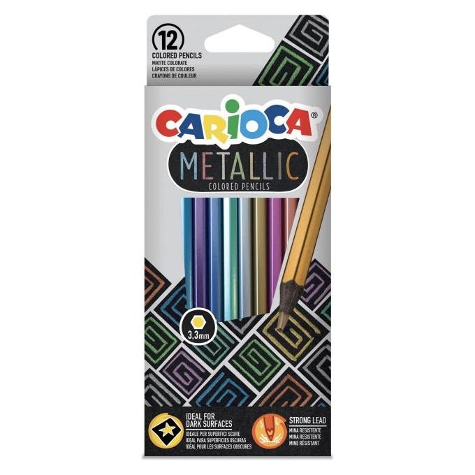 Carioca Confezione 12 Matite Metallic Colori Assortiti