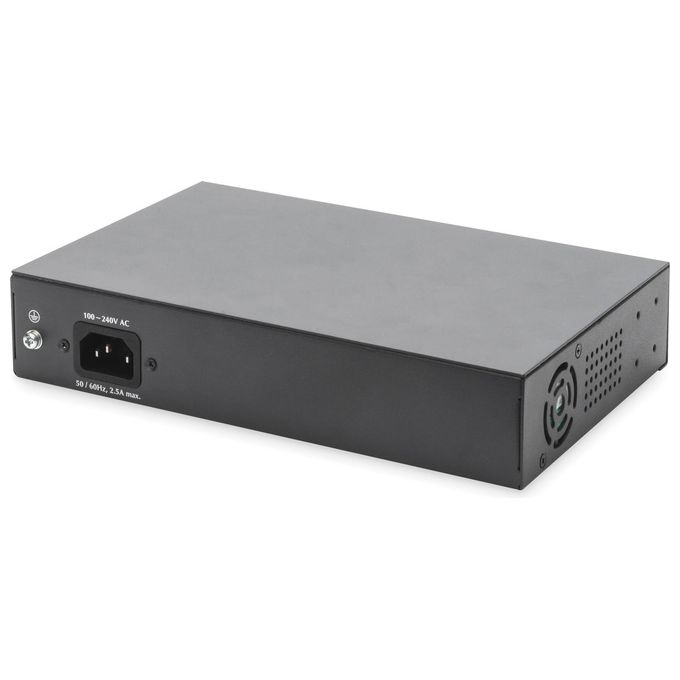 Digitus Switch Gigabit 8 Porte con 6 x Porte Poe 2 x Rj45 2 x Sfp Uplink 802.3 Af-at-bt
