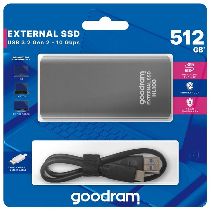 Goodram HL100 Ssd External 512Gb