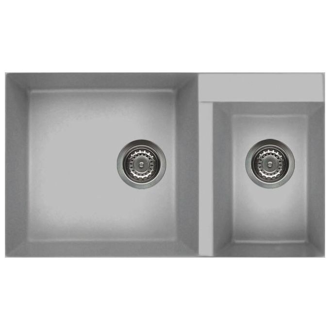 Elleci LMQ44079BSO Quadra 440 Lavello Metaltek 2 Vasche 79 cm Alluminio