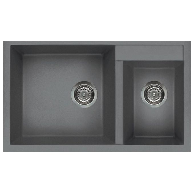 Elleci LMQ44073 Quadra 440 Lavello Metaltek 2 Vasche 50 cm Titanio