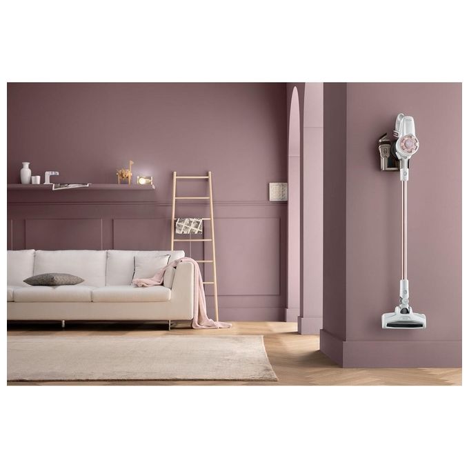 DeLonghi Scopa Elettrica Ricaricabile Colombina Evo Bianco-Rosa