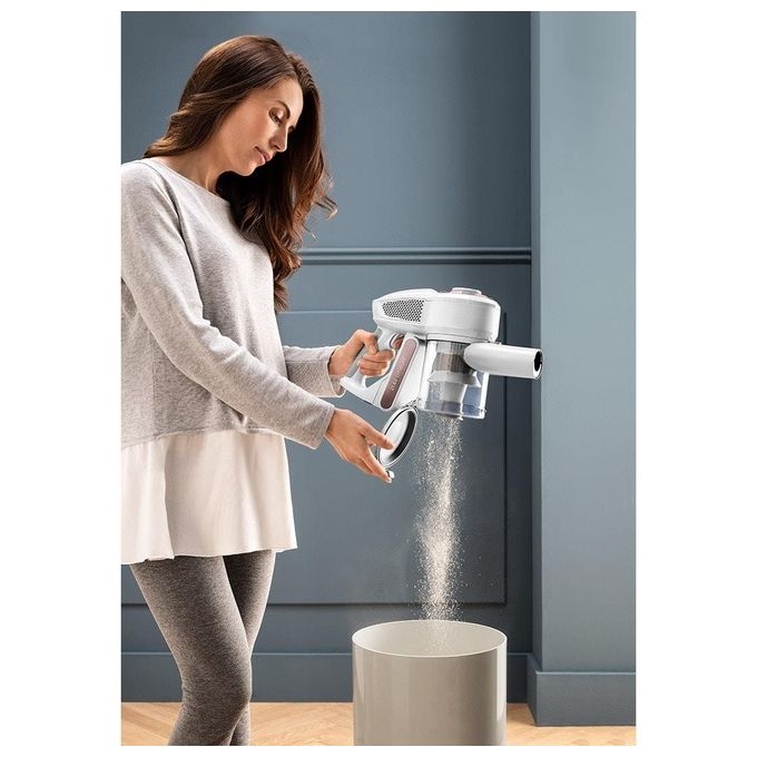 DeLonghi Scopa Elettrica Ricaricabile Colombina Evo Bianco-Rosa