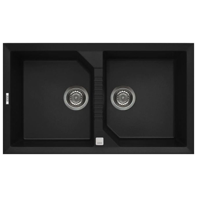 Elleci LGT45040 Tekno 450 Lavello Granitek 2 Vasche 86 cm Nero