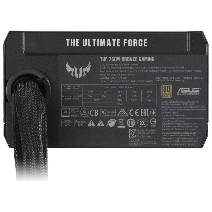 ASUS TUF Gaming 750B Alimentatore 750W 80 PLUS Bronze ATX Non Modulare Nero