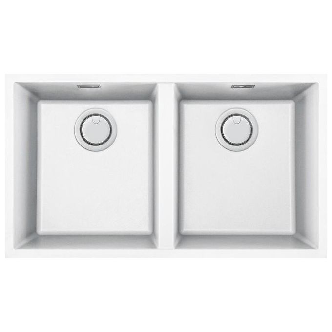 Elleci LKQ35096BIN Integra 350 Lavello Keratek Plus 2 Vasche 76 cm Bianco