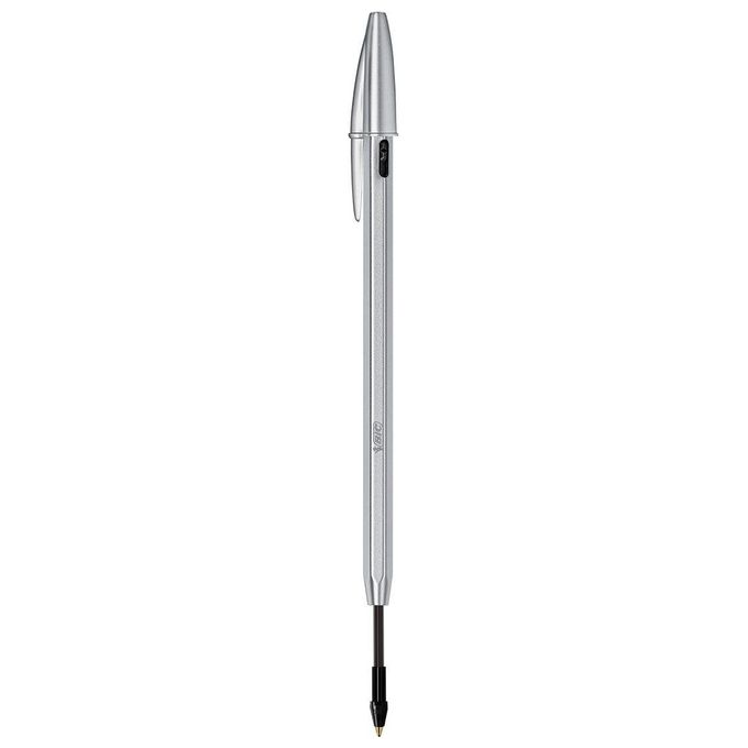 Bic Penna a Sfera Cristal Re New 1mm Nero 1+2 Refill