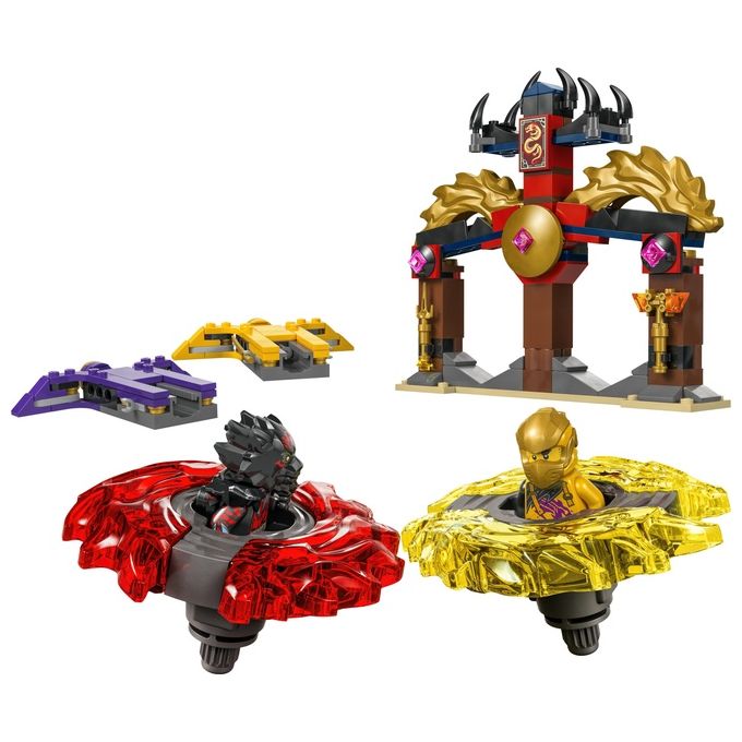 LEGO NINJAGO Battle Pack Draghi dello Spinjitzu - 2 Trottole Giocattolo Tempio Costruibile Elementi di Potere e 2 Minifigure Giochi per Bambini e Bambine da 6 Anni da La Rivolta dei Draghi 71826