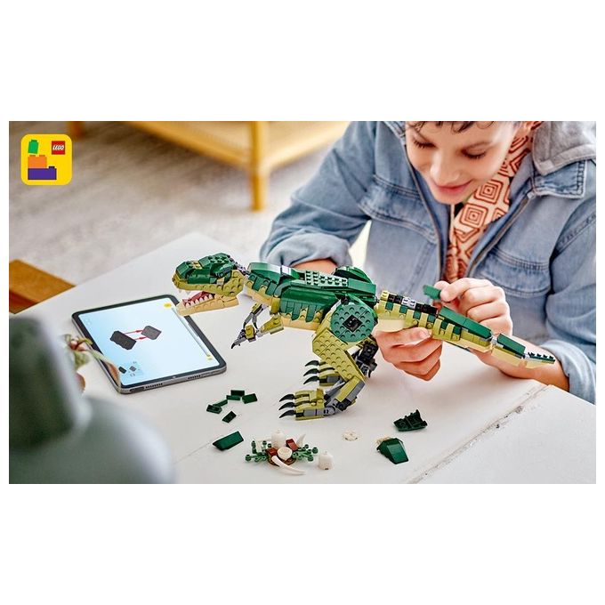 LEGO Creator 3 in 1 T. Rex Dinosauro Giocattolo Trasformabile in 3 Modellini Snodabili come Triceratopo e Pterodattilo Giochi per Bambini e Bambine da 9 Anni Idea Regalo di Compleanno 31151