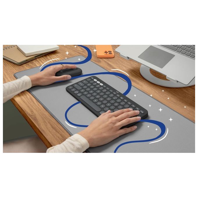 Logitech K380S Pebble Keys 2 Tastiera Wireless Bluetooth QWERTY Italiano Multi-Device Silenziosa colore Grafite