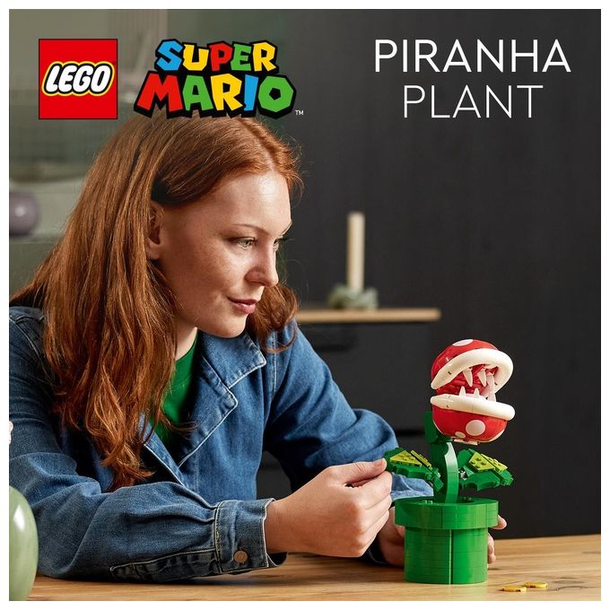 LEGO Super Mario 71426 Pianta Piranha, Personaggio Snodabile con Tubo e 2 Monete, Kit Modellismo per Adulti, Idea Regalo
