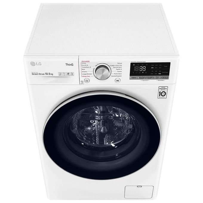 LG F4WV710S1E Lavatrice Carica Frontale Direct Drive  AI DD Classe energetica A Capacita' di carico 10,5 Kg Centrifuga 1400 giri Motore Inverter TurboWash 360 Vapore Wi-Fi