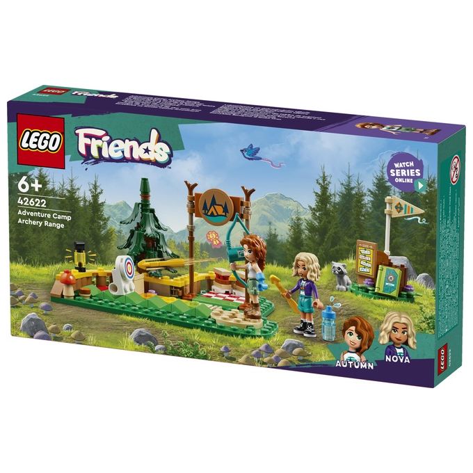 LEGO Friends Tiro con l'Arco al Campo Avventure Giochi Sportivi per Bambine e Bambini da 6 Anni in su con Arco e Frecce Giocattolo 2 Mini Bamboline e un Procione Idee Regalo di Compleanno 42622